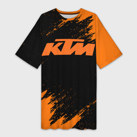 Платье-футболка 3D с принтом КТМ | КТМ (Z) в Екатеринбурге,  |  | enduro | ktm | moto | moto sport | motocycle | sportmotorcycle | ктм | мото | мото спорт | мотоспорт | спорт мото