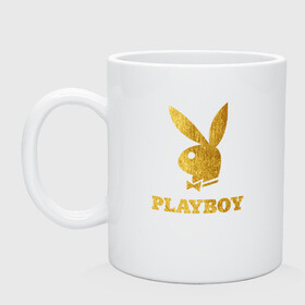 Кружка керамическая с принтом PLAYBOY GOLD в Екатеринбурге, керамика | объем — 330 мл, диаметр — 80 мм. Принт наносится на бока кружки, можно сделать два разных изображения | brand | brazzers | fake taxi | faketaxi | hub | mode | playboy | бразерс | бренд | мода | фейк такси