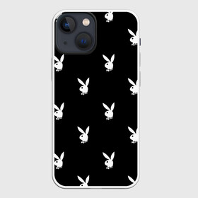 Чехол для iPhone 13 mini с принтом ПЛЕЙБОЙ ПАТТЕРН | PLAYBOY PATTERN (Z) в Екатеринбурге,  |  | Тематика изображения на принте: brand | brazzers | fake taxi | faketaxi | hub | mode | playboy | бразерс | бренд | мода | фейк такси