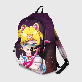 Рюкзак 3D с принтом Sailor Moon в Екатеринбурге, 100% полиэстер | лямки с регулируемой длиной, сверху петелька, чтобы рюкзак можно было повесить на вешалку. Основное отделение закрывается на молнию, как и внешний карман. Внутри два дополнительных кармана, один из которых закрывается на молнию. По бокам два дополнительных кармашка | Тематика изображения на принте: anime | japan | manga | sailor moon | аниме | девочка | девушка | луна | лунная призма | манга | сейлор мун | сэйлор мун | япония