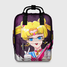 Женский рюкзак 3D с принтом Sailor Moon в Екатеринбурге, 100% полиэстер | лямки с регулируемой длиной, сверху ручки, чтобы рюкзак нести как сумку. Основное отделение закрывается на молнию, как и внешний карман. Внутри два дополнительных кармана, один из которых закрывается на молнию. По бокам два дополнительных кармашка, куда поместится маленькая бутылочка
 | Тематика изображения на принте: anime | japan | manga | sailor moon | аниме | девочка | девушка | луна | лунная призма | манга | сейлор мун | сэйлор мун | япония