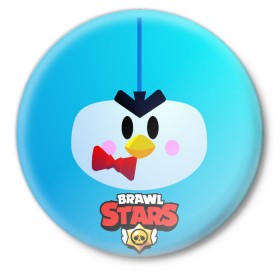 Значок с принтом Brawl Stars Penguin в Екатеринбурге,  металл | круглая форма, металлическая застежка в виде булавки | penguin | pengvin | pingvin | пенгвин | пингвин