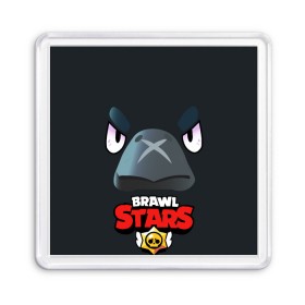 Магнит 55*55 с принтом Brawl Stars Voron в Екатеринбурге, Пластик | Размер: 65*65 мм; Размер печати: 55*55 мм | voron | ворон