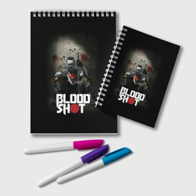 Блокнот с принтом BloodShot в Екатеринбурге, 100% бумага | 48 листов, плотность листов — 60 г/м2, плотность картонной обложки — 250 г/м2. Листы скреплены удобной пружинной спиралью. Цвет линий — светло-серый
 | Тематика изображения на принте: bloodshot | valiant | vin diesel | бладшот | вин дизель | кино | фильм | фильм 2020