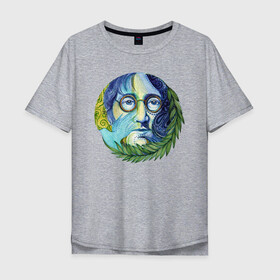 Мужская футболка хлопок Oversize с принтом John Lennon в Екатеринбурге, 100% хлопок | свободный крой, круглый ворот, “спинка” длиннее передней части | beatles | imagine | john | lennon | the beatles | автограф | битлз | битлы | группа | джон | купить | леннон | леннона | очки | рок н ролл | с группы | хиппи