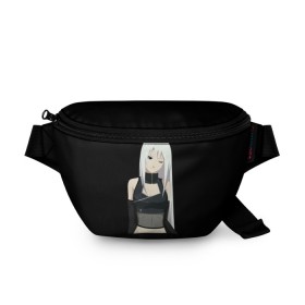Поясная сумка 3D с принтом Ninja Girl в Екатеринбурге, 100% полиэстер | плотная ткань, ремень с регулируемой длиной, внутри несколько карманов для мелочей, основное отделение и карман с обратной стороны сумки застегиваются на молнию | аниме | девушка | длинные волосы | кунаи | милая девушка | ниндзя | черная одежда