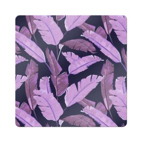 Магнит виниловый Квадрат с принтом Tropical leaves 4 purple в Екатеринбурге, полимерный материал с магнитным слоем | размер 9*9 см, закругленные углы | Тематика изображения на принте: leaves | palms. тропические | tropical | листья | пальмы