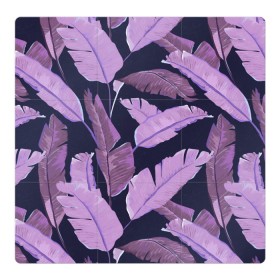 Магнитный плакат 3Х3 с принтом Tropical leaves 4 purple в Екатеринбурге, Полимерный материал с магнитным слоем | 9 деталей размером 9*9 см | leaves | palms. тропические | tropical | листья | пальмы