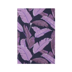 Обложка для паспорта матовая кожа с принтом Tropical leaves 4 purple в Екатеринбурге, натуральная матовая кожа | размер 19,3 х 13,7 см; прозрачные пластиковые крепления | leaves | palms. тропические | tropical | листья | пальмы