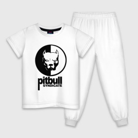 Детская пижама хлопок с принтом PITBULL в Екатеринбурге, 100% хлопок |  брюки и футболка прямого кроя, без карманов, на брюках мягкая резинка на поясе и по низу штанин
 | 