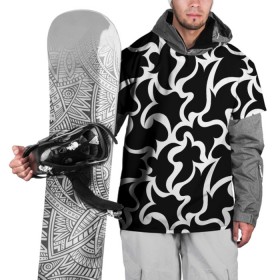 Накидка на куртку 3D с принтом Чёрно-белая мозаика в Екатеринбурге, 100% полиэстер |  | абстракция | белый | бесшовный | декоративный | дублировать | мозаика | орнамент | пазл | повторять | пятна | узор | чёрный