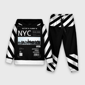 Детский костюм 3D (с толстовкой) с принтом New York Strips в Екатеринбурге,  |  | fashion | hypebeast | off | off white | streetwear | virgil abloh | white | вайт | итальянский | мода | офф | офф вайт | стаил | стритвир | уличный | урбан