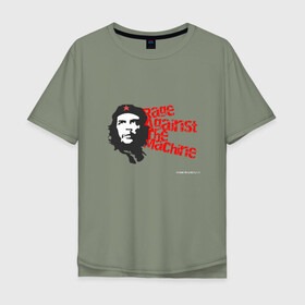 Мужская футболка хлопок Oversize с принтом Rage Against the Machine в Екатеринбурге, 100% хлопок | свободный крой, круглый ворот, “спинка” длиннее передней части | rage against the machine | ratm | американский рок | рок | чегевара | ярость против системы