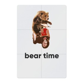 Магнитный плакат 2Х3 с принтом Bear time в Екатеринбурге, Полимерный материал с магнитным слоем | 6 деталей размером 9*9 см | bear | bear time | bike | moto | motorbike | motorcycle | scooter | медведь | миша | мишка | мопед | мото | мотоцикл