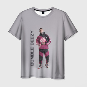 Мужская футболка 3D с принтом Bumble Beezy в Екатеринбурге, 100% полиэфир | прямой крой, круглый вырез горловины, длина до линии бедер | Тематика изображения на принте: bamble | beezey | beezy | bumbl | bumble | бамбал | бамбл | бамблбизи | бизи | бумбл