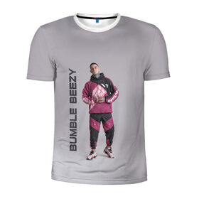 Мужская футболка 3D спортивная с принтом Bumble Beezy в Екатеринбурге, 100% полиэстер с улучшенными характеристиками | приталенный силуэт, круглая горловина, широкие плечи, сужается к линии бедра | bamble | beezey | beezy | bumbl | bumble | бамбал | бамбл | бамблбизи | бизи | бумбл