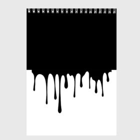 Скетчбук с принтом Drop в Екатеринбурге, 100% бумага
 | 48 листов, плотность листов — 100 г/м2, плотность картонной обложки — 250 г/м2. Листы скреплены сверху удобной пружинной спиралью | белые | капля | черно белые | черные