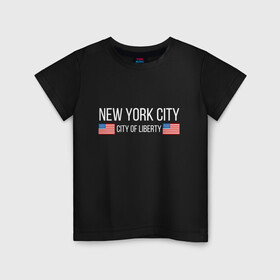 Детская футболка хлопок с принтом NEW YORK в Екатеринбурге, 100% хлопок | круглый вырез горловины, полуприлегающий силуэт, длина до линии бедер | america | city | new | ny | of | states | united | usa | york | америка | американская | америки | йорк | нью | нью йорк | свобода | сша | туризм | туристическая | флаг | флаги