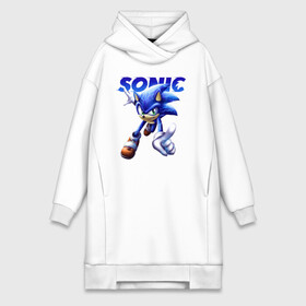 Платье-худи хлопок с принтом SONIC в Екатеринбурге,  |  | animal | games | hedgehog | sega | sonic | speed | speed sonic | быстрый ёж | ёж | ёжик | игры | персонаж | сега | синий ёж | скорость | соник