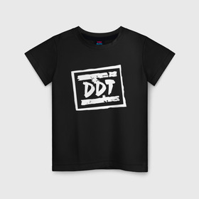 Детская футболка хлопок с принтом ДДТ Лого в Екатеринбурге, 100% хлопок | круглый вырез горловины, полуприлегающий силуэт, длина до линии бедер | music | rock | ддт | музыка | рок | шевчук | юрий шевчук