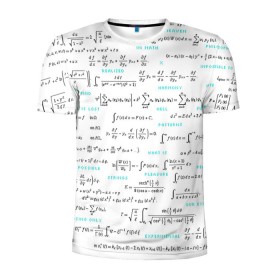 Мужская футболка 3D спортивная с принтом Математические формулы в Екатеринбурге, 100% полиэстер с улучшенными характеристиками | приталенный силуэт, круглая горловина, широкие плечи, сужается к линии бедра | алгебра | вычисления | геометрия | дроби | интегралы | матан | математика | студентам | формулы | школа | шпаргалка