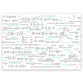 Поздравительная открытка с принтом Математические формулы в Екатеринбурге, 100% бумага | плотность бумаги 280 г/м2, матовая, на обратной стороне линовка и место для марки
 | Тематика изображения на принте: алгебра | вычисления | геометрия | дроби | интегралы | матан | математика | студентам | формулы | школа | шпаргалка