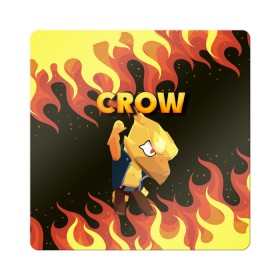 Магнит виниловый Квадрат с принтом BRAWL STARS CROW в Екатеринбурге, полимерный материал с магнитным слоем | размер 9*9 см, закругленные углы | Тематика изображения на принте: bibi | brawl | brawl stars | crow | leon | max | sally | shark | stars | акула | биби | бравл | бравл старс | браво старс | игра | компьютерная | кров | леон | леон акула | старс | шарк