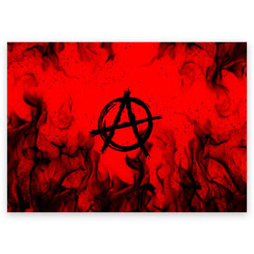 Поздравительная открытка с принтом АНАРХИЯ в Екатеринбурге, 100% бумага | плотность бумаги 280 г/м2, матовая, на обратной стороне линовка и место для марки
 | anarchy | bright | fire | flame | heat | light | riot | rock | wildfire | анархия | бунт | знаки | искры | музыка | огненный | огонь | панки | пламя | пожар | рок | символ