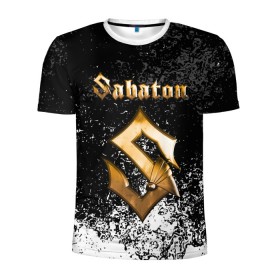 Мужская футболка 3D спортивная с принтом SABATON в Екатеринбурге, 100% полиэстер с улучшенными характеристиками | приталенный силуэт, круглая горловина, широкие плечи, сужается к линии бедра | sabaton | skull | даниель муллбак | йоаким броден | крис рёланд | оскар монтелиус | пэр сундстрём | рикард сунден | сабатон | скелет | тоббе энглунд | томми юханссон | ханнес ван дал | черепа