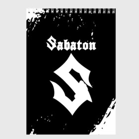 Скетчбук с принтом SABATON в Екатеринбурге, 100% бумага
 | 48 листов, плотность листов — 100 г/м2, плотность картонной обложки — 250 г/м2. Листы скреплены сверху удобной пружинной спиралью | sabaton | skull | даниель муллбак | йоаким броден | крис рёланд | оскар монтелиус | пэр сундстрём | рикард сунден | сабатон | скелет | тоббе энглунд | томми юханссон | ханнес ван дал | черепа