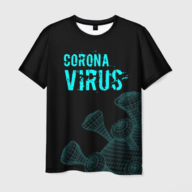 Мужская футболка 3D с принтом CORONAVIRUS. в Екатеринбурге, 100% полиэфир | прямой крой, круглый вырез горловины, длина до линии бедер | coronavirus | plague inc | plague inc: evolved | вирус в китае | кнр | коронавирус | плагуе инк | плагуе инк: эволвед | эпидемия