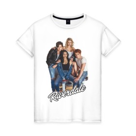 Женская футболка хлопок с принтом Riverdale heroes в Екатеринбурге, 100% хлопок | прямой крой, круглый вырез горловины, длина до линии бедер, слегка спущенное плечо | go bulldogs | jughead | pop s | riverdale | vdgerir