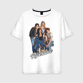 Женская футболка хлопок Oversize с принтом Riverdale heroes в Екатеринбурге, 100% хлопок | свободный крой, круглый ворот, спущенный рукав, длина до линии бедер
 | go bulldogs | jughead | pop s | riverdale | vdgerir