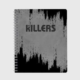 Тетрадь с принтом The Killers Logo в Екатеринбурге, 100% бумага | 48 листов, плотность листов — 60 г/м2, плотность картонной обложки — 250 г/м2. Листы скреплены сбоку удобной пружинной спиралью. Уголки страниц и обложки скругленные. Цвет линий — светло-серый
 | brandon flowers | david keuning | killers | альтернативный рок | брэндон флауэрс | дэйв кенинг | инди рок | постпанк ривайвл | хартленд рок