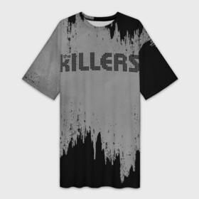 Платье-футболка 3D с принтом The Killers Logo | Киллерс (Z) в Екатеринбурге,  |  | brandon flowers | david keuning | killers | альтернативный рок | брэндон флауэрс | дэйв кенинг | инди рок | постпанк ривайвл | хартленд рок
