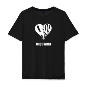 Мужская футболка хлопок Oversize с принтом JUICE WRLD. в Екатеринбурге, 100% хлопок | свободный крой, круглый ворот, “спинка” длиннее передней части | Тематика изображения на принте: 