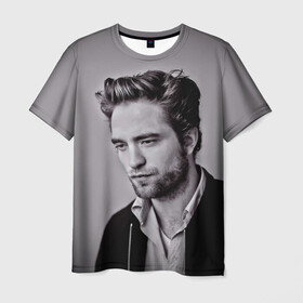 Мужская футболка 3D с принтом Роберт в Екатеринбурге, 100% полиэфир | прямой крой, круглый вырез горловины, длина до линии бедер | batman | robert pattinson | the batman | twilight | бэтмен | роберт паттинсон | сумерки