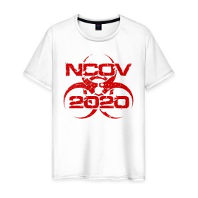 Мужская футболка хлопок с принтом nCoV 2020 в Екатеринбурге, 100% хлопок | прямой крой, круглый вырез горловины, длина до линии бедер, слегка спущенное плечо. | Тематика изображения на принте: 2019   ncov | coronaviridae | coronavirus | covid | covid 19 | ncov | sars | virus | арт | биологическая опасность | болезнь | вирус | знак | карантин | корона | коронавирус | короновирус | мем | нков | нсов | пандемия | прикол | символ