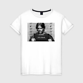 Женская футболка хлопок с принтом Sam Winchester в Екатеринбурге, 100% хлопок | прямой крой, круглый вырез горловины, длина до линии бедер, слегка спущенное плечо | sam winchester | supernatural | vdzabma | сверхъестественное | сэм винчестер