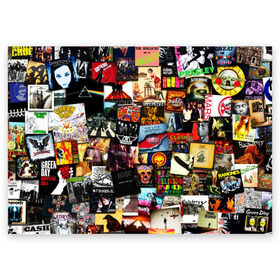 Поздравительная открытка с принтом Альбомы лучших РОК групп в Екатеринбурге, 100% бумага | плотность бумаги 280 г/м2, матовая, на обратной стороне линовка и место для марки
 | ac | beatles | clash | day | dc | floyd | green | korn | marshmello | music | nirvana | punk | rammstein | rock | sabaton | slayer | slipknot | toxic | альбом | альбомы | группы | лучшие | музыка | нирвана | рок