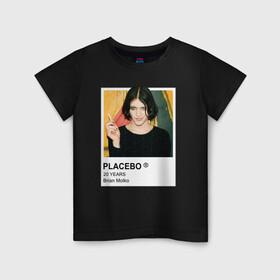 Детская футболка хлопок с принтом PLACEBO Brain Molko в Екатеринбурге, 100% хлопок | круглый вырез горловины, полуприлегающий силуэт, длина до линии бедер | placebo | wyin20 | альтернативный рок | рок | рок группа