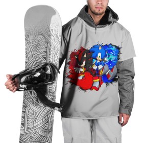 Накидка на куртку 3D с принтом Sonic в Екатеринбурге, 100% полиэстер |  | Тематика изображения на принте: sonic | sonic 2020 | ежик | кино | мультфильм | соник 2020 | соник фильм