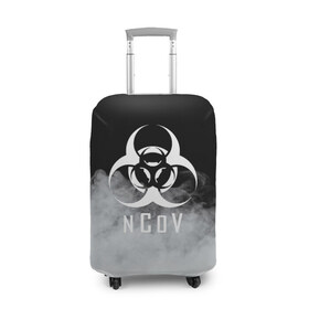 Чехол для чемодана 3D с принтом nCoV. в Екатеринбурге, 86% полиэфир, 14% спандекс | двустороннее нанесение принта, прорези для ручек и колес | 2019 ncov | covid 19 | вирус | вирус 2020 | знаки биологической опасности | коронавирус | коронавирус 2020 | медицинские маски