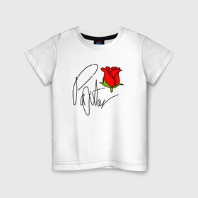 Детская футболка хлопок с принтом PAYTON MOORMEIER (НА СПИНЕ) в Екатеринбурге, 100% хлопок | круглый вырез горловины, полуприлегающий силуэт, длина до линии бедер | flower | payton moormeier | roses | tiktok | блогер | пейтон | пейтон моормиер | розы | тикток | тиктокер | цветы | ютубер