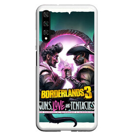 Чехол для Honor 20 с принтом borderlands 3 в Екатеринбурге, Силикон | Область печати: задняя сторона чехла, без боковых панелей | Тематика изображения на принте: addon | borderlands | borderlands 3 | fps | game | games | guns love and tentacles | борда | бордерлэндс | игра | игры | любовь | пушки | тентакли