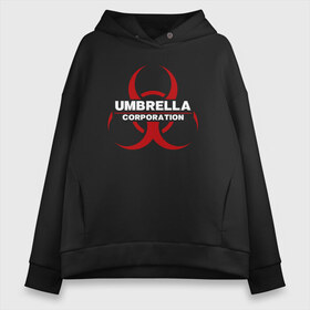 Женское худи Oversize хлопок с принтом Umbrella в Екатеринбурге, френч-терри — 70% хлопок, 30% полиэстер. Мягкий теплый начес внутри —100% хлопок | боковые карманы, эластичные манжеты и нижняя кромка, капюшон на магнитной кнопке | biohazard | corporation | nemesis | resident evil | umbrella | virus | амбрела | амбрелла | биологическая угроза | вирус | зонт | обитель зла | резидент ивл