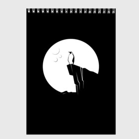 Скетчбук с принтом Одинокий Пингвин в Екатеринбурге, 100% бумага
 | 48 листов, плотность листов — 100 г/м2, плотность картонной обложки — 250 г/м2. Листы скреплены сверху удобной пружинной спиралью | animal | art | bird | black | pinguin | space | stars | арт | горы | животное | животные | звезды | космос | крылья | луна | небо | пингвин | птица | темнота