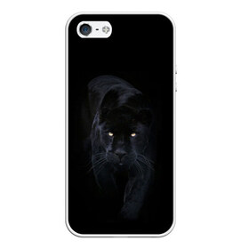 Чехол для iPhone 5/5S матовый с принтом Пантера в Екатеринбурге, Силикон | Область печати: задняя сторона чехла, без боковых панелей | animal | animals | beast | black | cat | kitten | phanter | животное | животные | зверек | зверь | кот | котики | кошка | кошки | пантера | черная