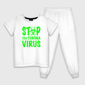 Детская пижама хлопок с принтом Stop the Coronavirus в Екатеринбурге, 100% хлопок |  брюки и футболка прямого кроя, без карманов, на брюках мягкая резинка на поясе и по низу штанин
 | 2019   ncov | coronavirus | covid | covid 19 | ncov | virus | арт | биологическая опасность | болезнь | вирус | знак | карантин | корона | коронавирус | короновирус | мем | мой руки | оставайся дома | пандемия | помой руки