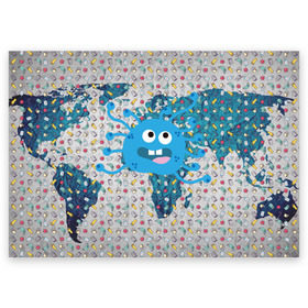 Поздравительная открытка с принтом covid-19 на карте коронавирус в Екатеринбурге, 100% бумага | плотность бумаги 280 г/м2, матовая, на обратной стороне линовка и место для марки
 | covid 19 | коронавирус | на карте мира